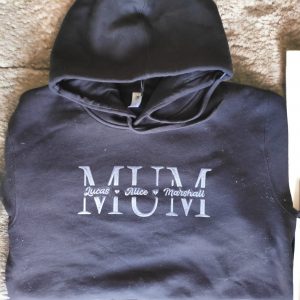 Custom Mum hoodie Embroidered Hoodie or Jersey, Line Art Jersey, Outline Photo Jersey or Hoodie, Matching for Couples, Anniversary Gift.
